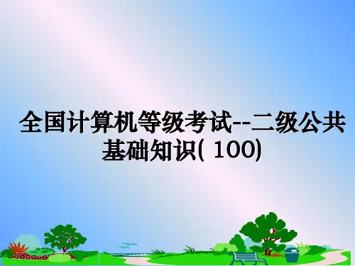 最新全国计算机等级考试--二级公共基础知识( 100)课件PPT