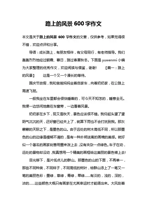路上的风景600字作文