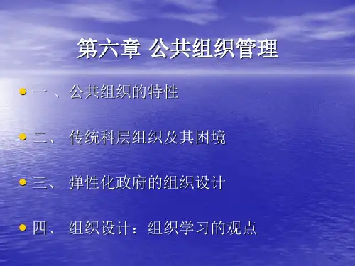 第六章 公共组织管理