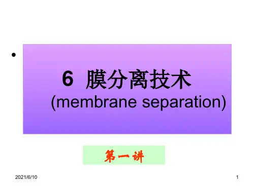 《膜分离技术》PPT课件