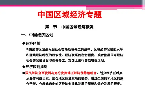 中国区域经济专题 54页PPT文档