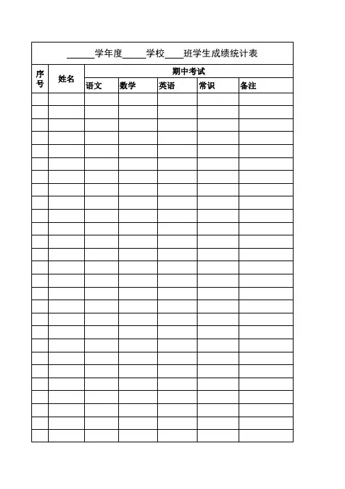 学生成绩统计表