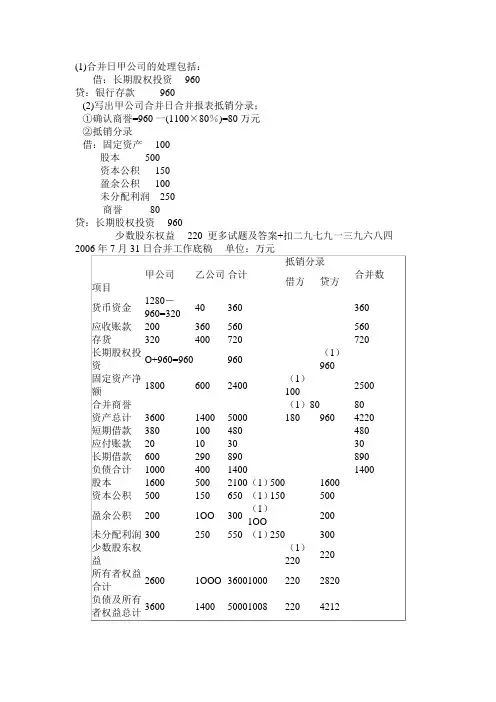 高级财务会计形考任务1