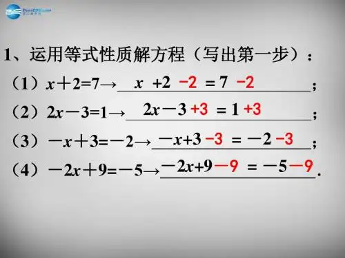 2015年秋季新版苏科版七年级数学上学期4.2、解一元一次方程课件8
