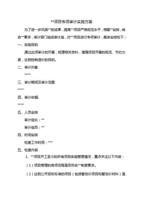 工程项目审计方案