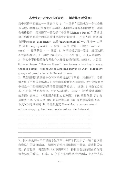 高考英语二轮复习书面表达――图表作文(含答案)