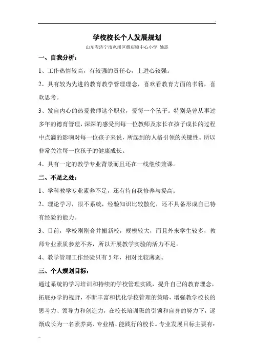 学校校长个人发展规划