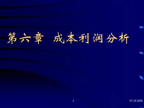管理经济学)成本利润分析模板