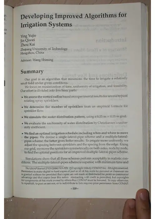 2006_A_O_Developing_Improved_Algorithms_for_Irrigation_Systems