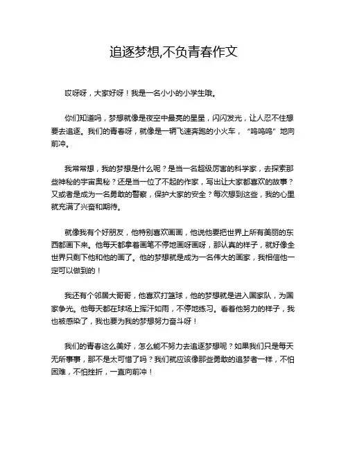 追逐梦想,不负青春作文