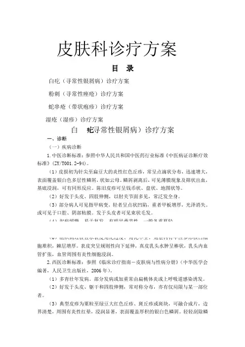 皮肤科诊疗方案