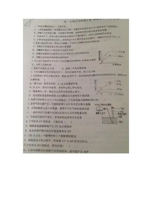 5—16学年高一12月月考生物试题(图片版)(附答案)