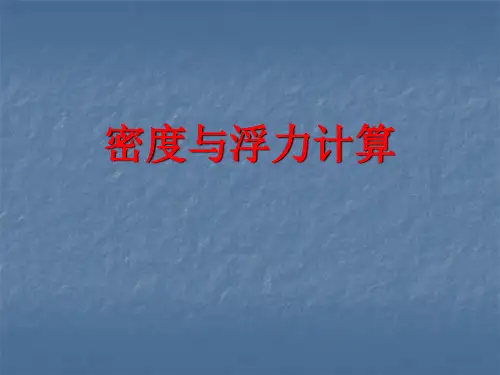 密度与浮力计算