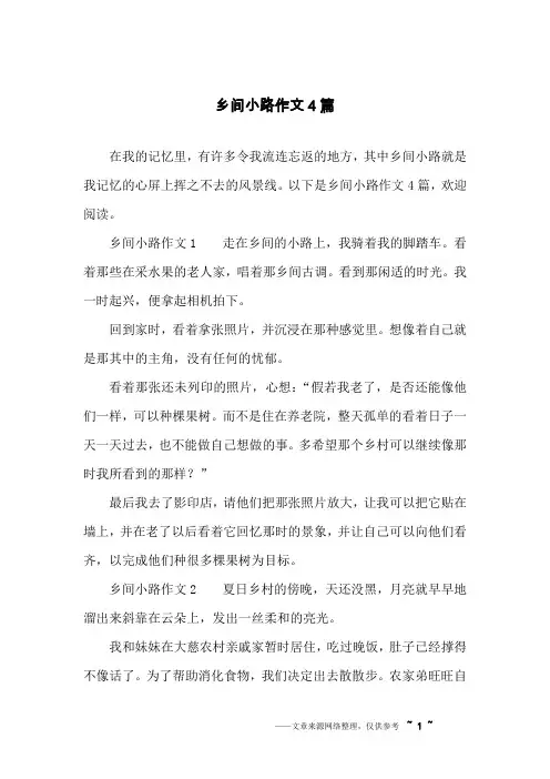 乡间小路作文4篇