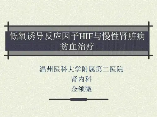 低氧诱导反应因子HIF与慢性肾脏病贫血治疗.ppt
