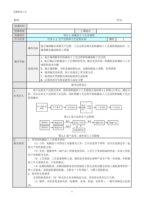 机械加工工艺及规程