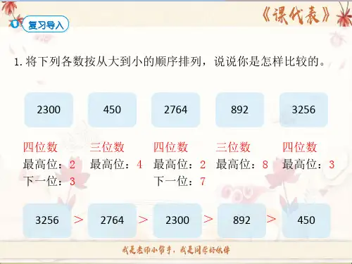 人教版数学四年级上册第一单元 大数的认识 第4课时 亿以内数的大小比较
