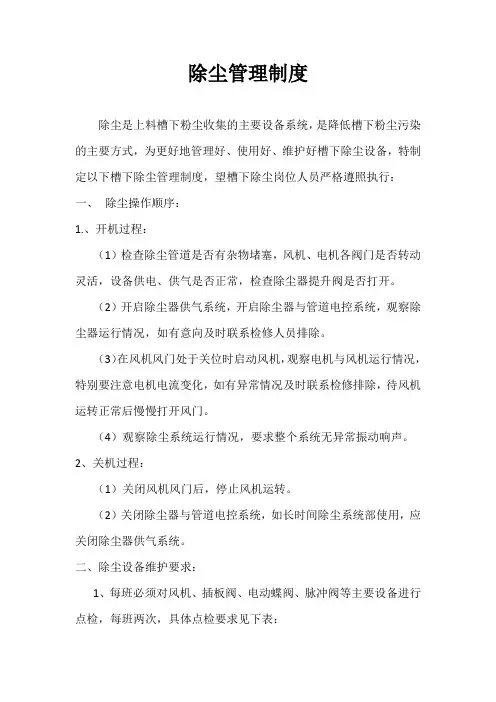 除尘管理制度