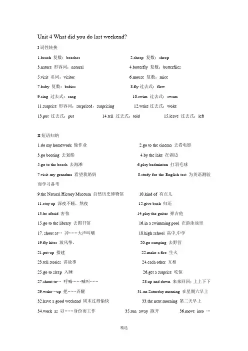 What-did-you-do-last-weekend单元归纳及习题