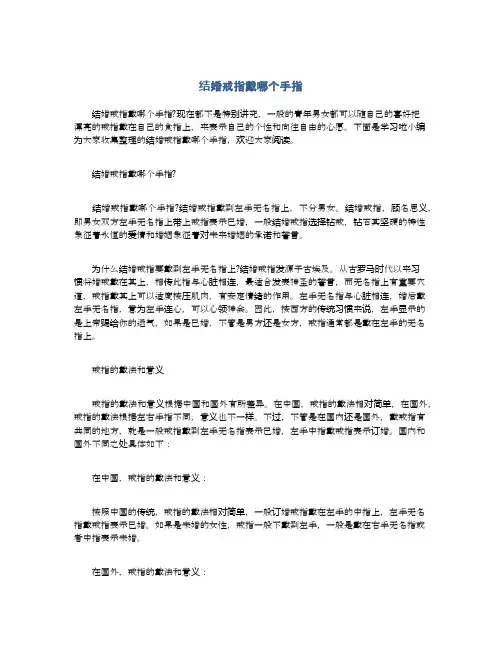 结婚戒指戴哪个手指