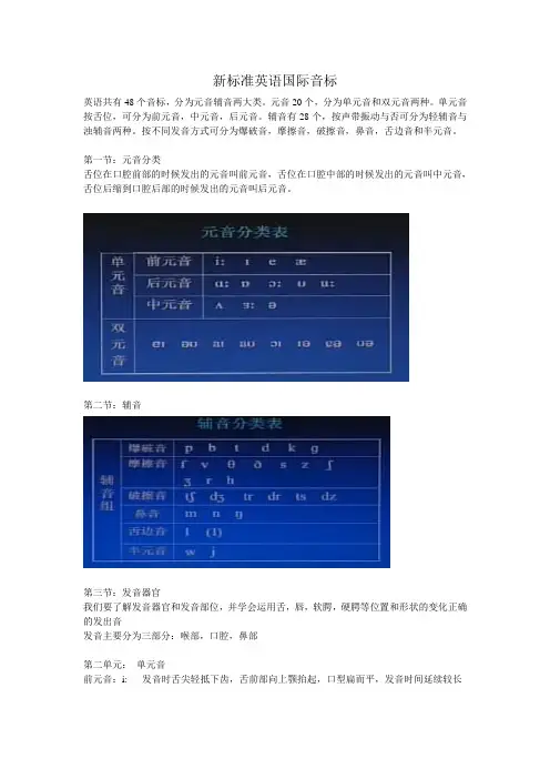 英语元音辅音音标资料
