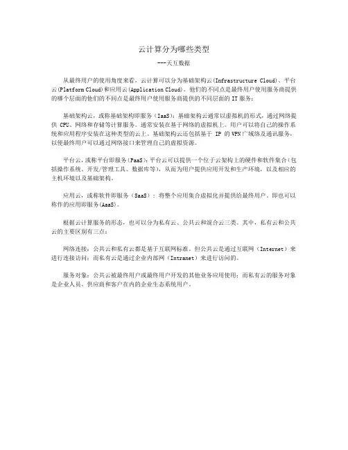 云计算分为哪些类型