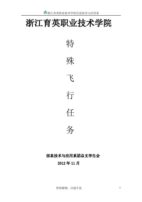 特殊飞行任务策划书