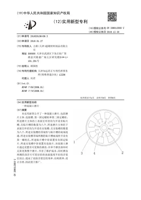 【CN209812088U】一种混凝土磨片【专利】