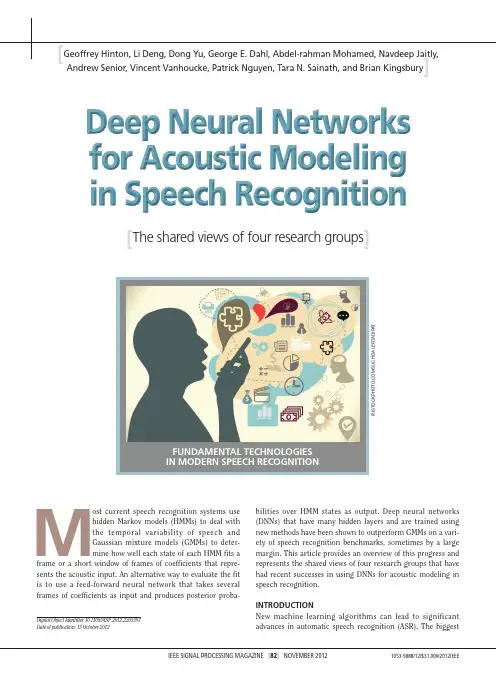 Deep Neural Networks for Acoustic Modeling in Speech Recognition The Shared Views of Four Research