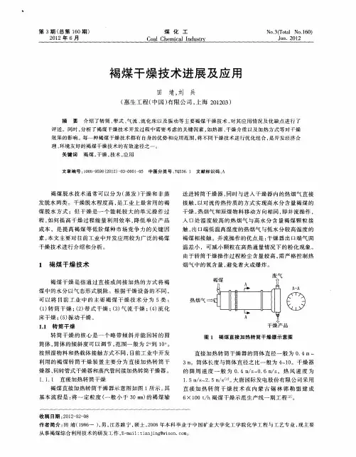 褐煤干燥技术进展及应用