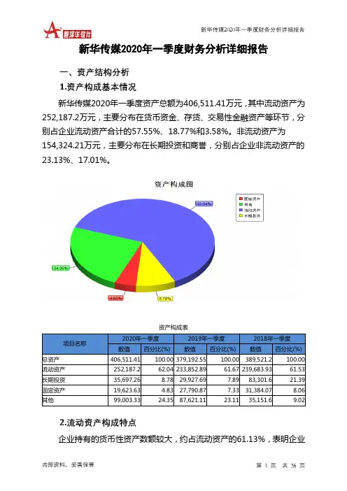 新华传媒2020年一季度财务分析详细报告