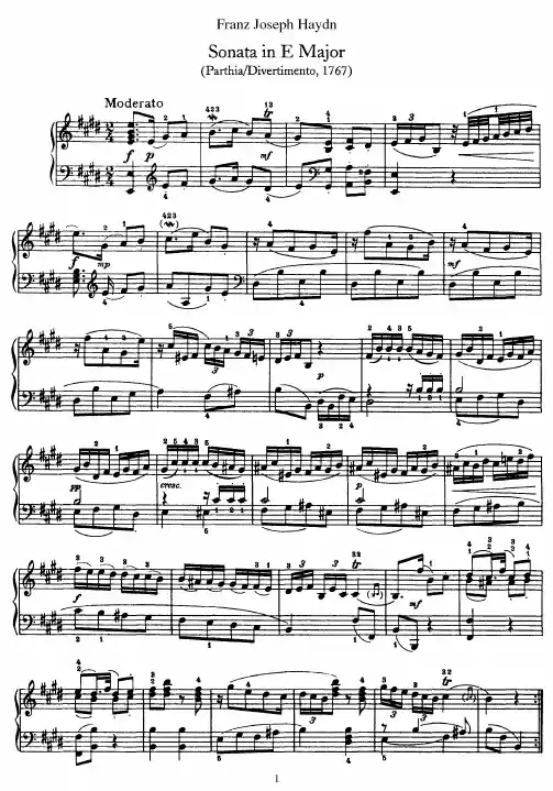 Piano Sonata No 13 in E_NoRestriction 海顿 原版 正谱 钢琴谱 五线谱.pdf