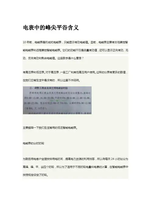 电表中的峰尖平谷个代表的含义  (图文)民熔