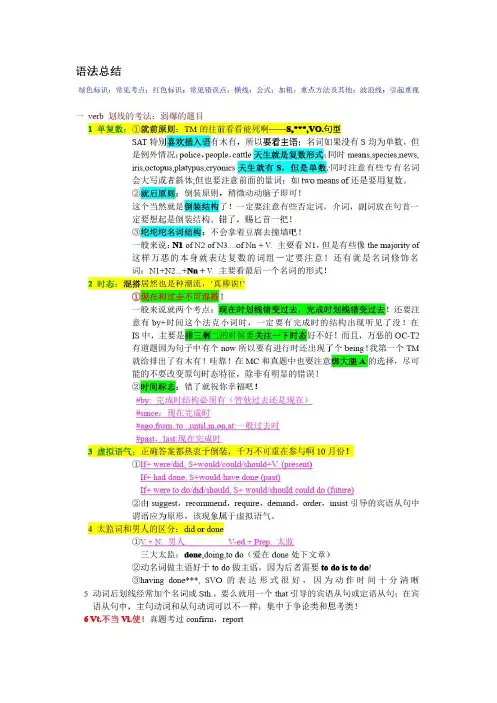 SAT语法总结 完整版