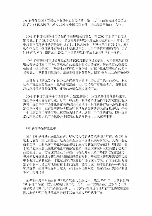 中国ERP市调查报告