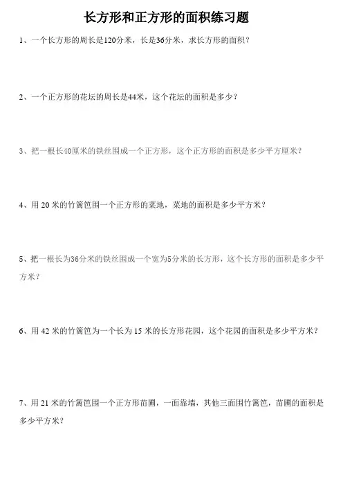 长方形与正方形的周长与面积(5)