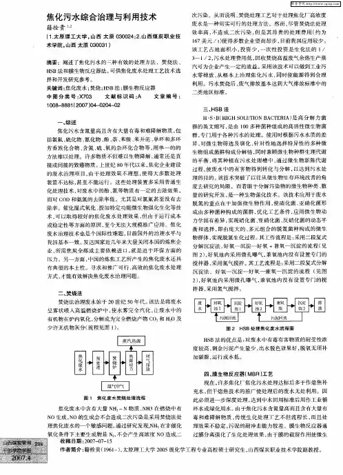 焦化污水综合治理与利用技术