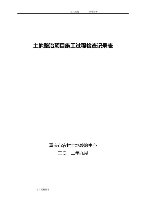 土地整治项目[全套]表格