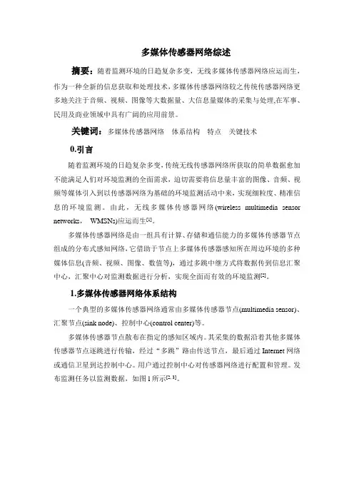 无线多媒体传感器网络综述