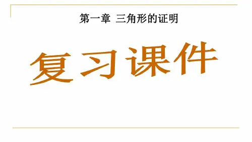  北师大版八年级数学下册第一章三角形的证明复习教学课件(共17张)