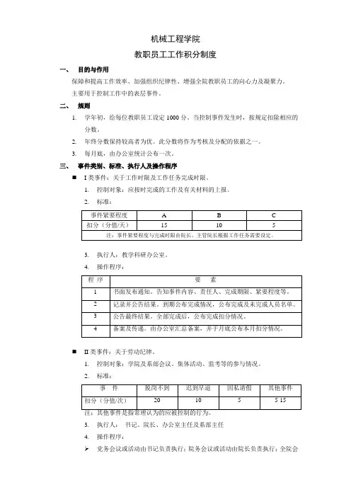 工作积分制度04.10