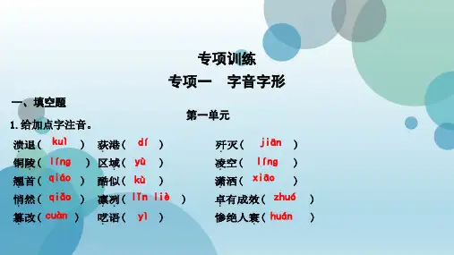 人教版八年级上册语文作业课件：专项一 字音字形