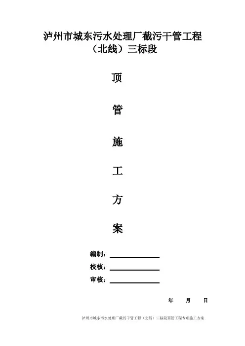 顶管专项施工方案