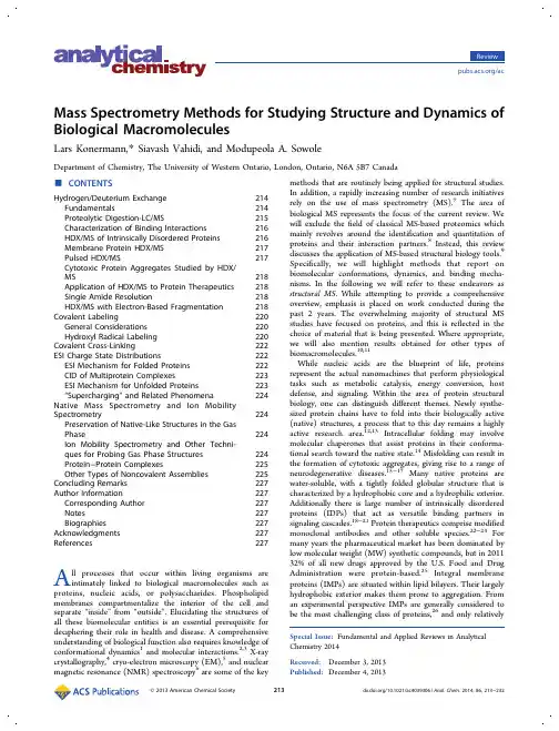 14.Mass Spectrometry Methods for Studying Structure and Dynamics of Biological Macromolecules