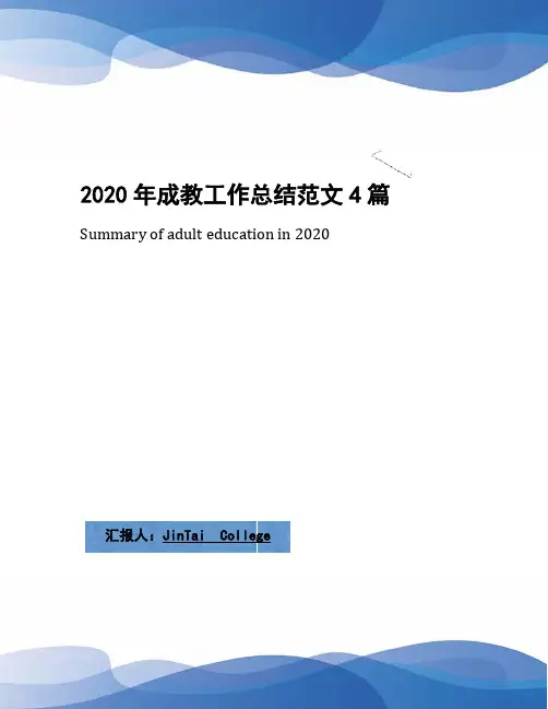 2020年成教工作总结范文4篇