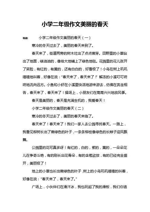 小学二年级作文美丽的春天