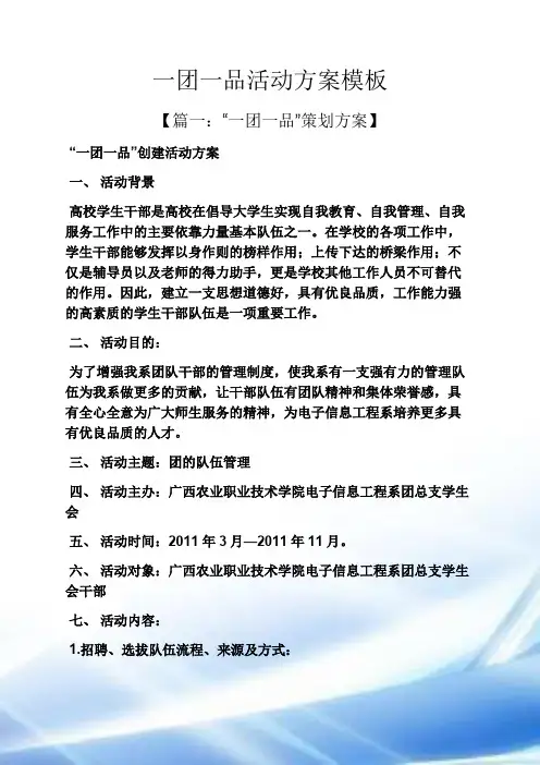 一团一品活动方案模板