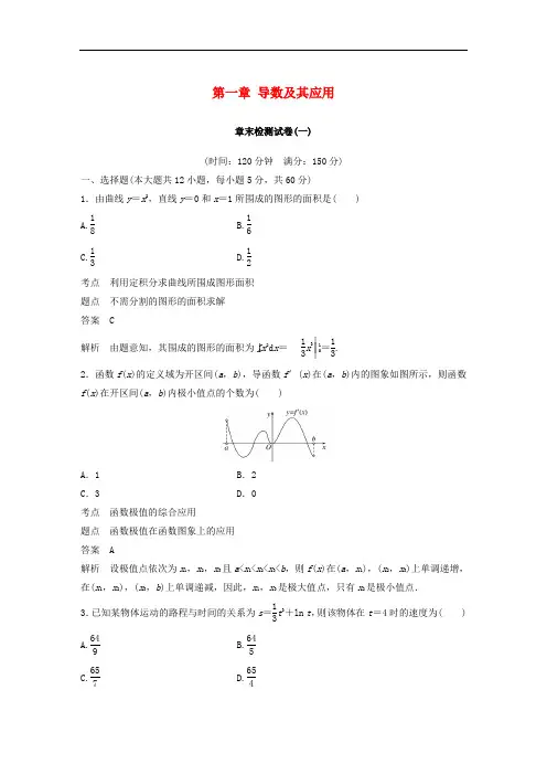高中数学 第一章 导数及其应用章末检测试卷 新人教A版选修22