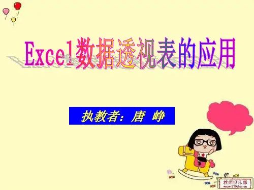Excel数据透视表的应用(课件)