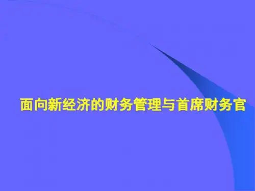面向新经济的企业财务管理与CFO-(珍藏版)